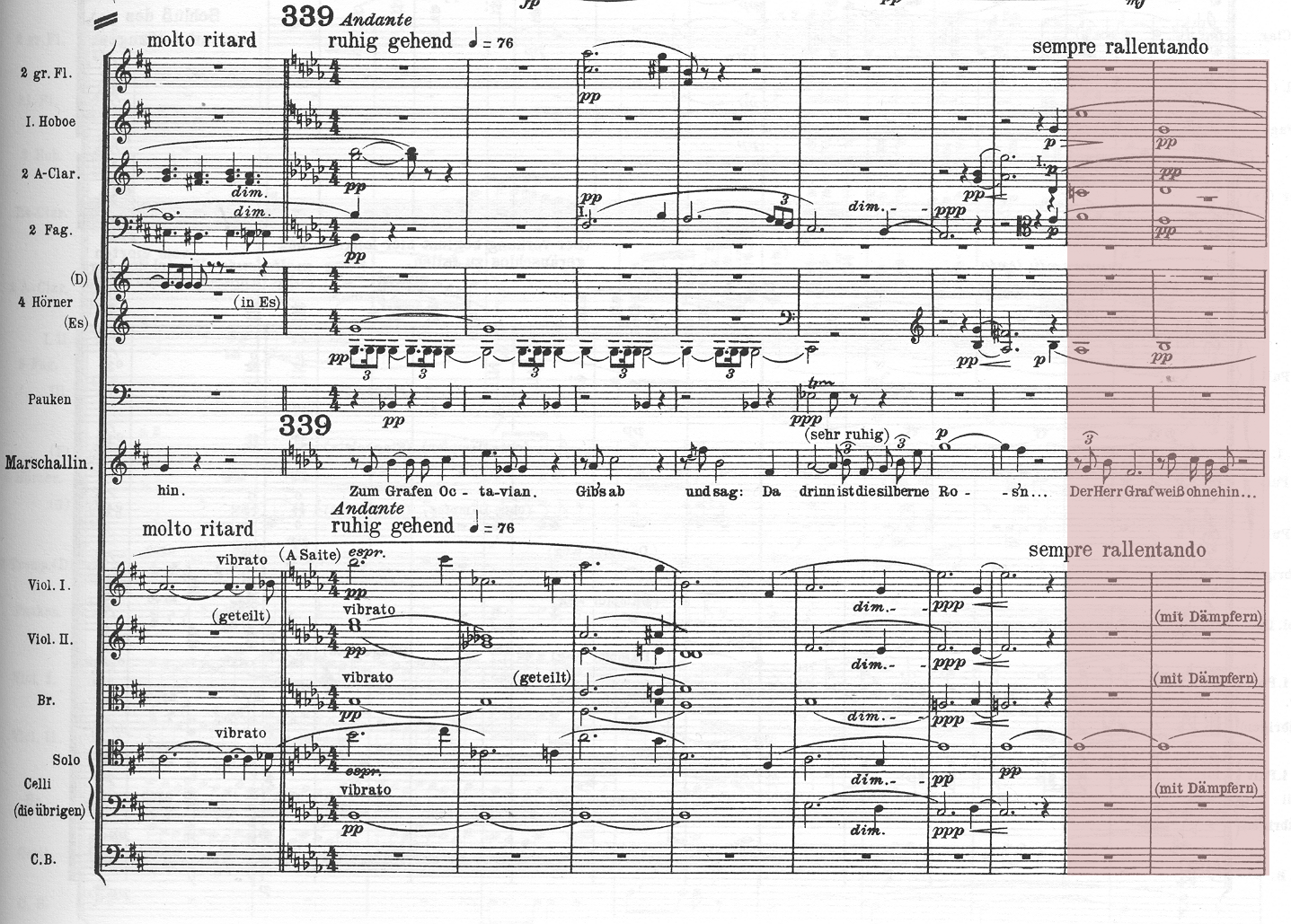 Rosenkavalier, Strauss, Acte I, 2 mesures avant le chiffre 340